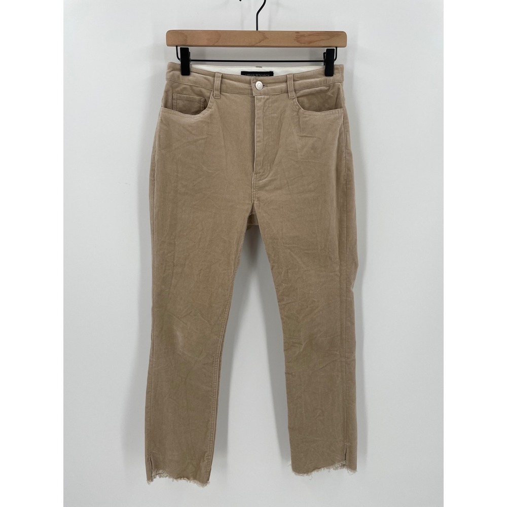 Urban Research Womens 38 US 6 Beige Corduroy High Rise Cropped Straight Pants